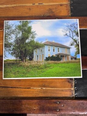 Unframed Photographic Print of Abandoned Blue Farmhouse